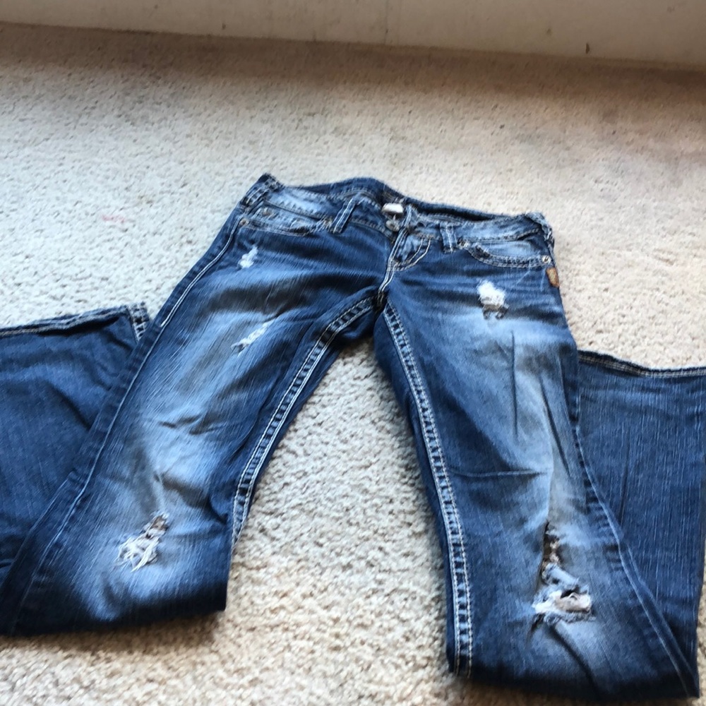 Silver boot cut jeans